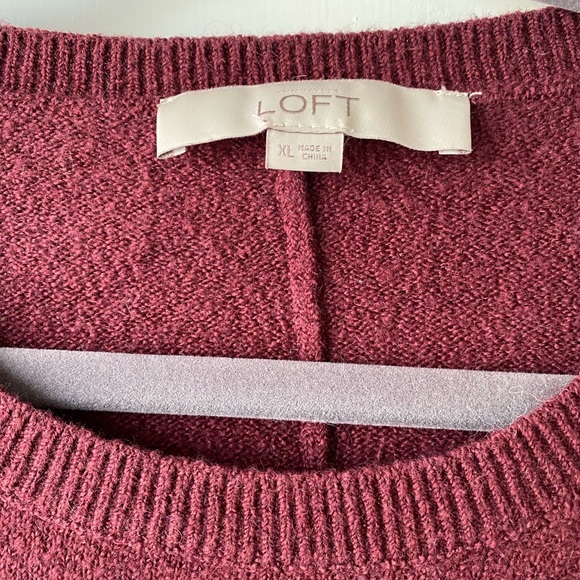 Loft dark raspberry boucle tunic length sweater XL - Picture 2 of 5